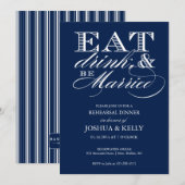 Invitation de répétition de mariage Manger, boire  (Devant / Derrière)