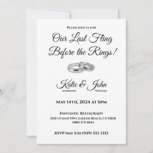 Invitation de répétition de mariage - Noir et Blan