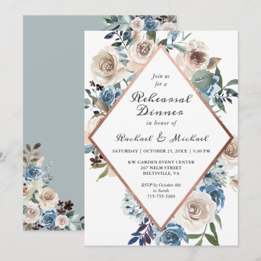 Invitation de répétition de mariage Rustique Bohèm (Devant / Derrière)