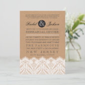 Invitation de répétition de mariage rustique de ca (Debout devant)
