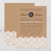 Invitation de répétition de mariage rustique de ca (Devant / Derrière)