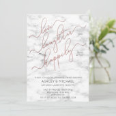 Invitation de répétition en marbre Rose d'or Blush (Debout devant)