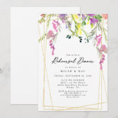 Invitation de répétition géométrique de fleur sauv (Devant / Derrière)