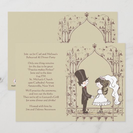 Invitation de répétition Mariage (Devant / Derrière)