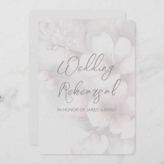Invitation de répétition mariage avec code QR (Devant / Derrière)
