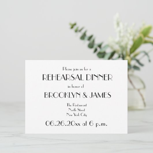 Invitation de répétition Mariage blanc minimal Déc (Debout devant)