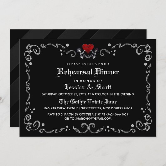 Invitation de répétition Mariage des skeletons d'H (Devant / Derrière)
