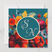 Invitation de répétition Mariage turquoise Bouquet (Devant)