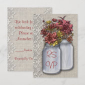 Invitation de réponse Chic Country Charm Mason Jar (Devant / Derrière)