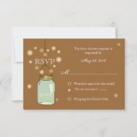 Invitation de réponse de coeur de jarre de maçon e
