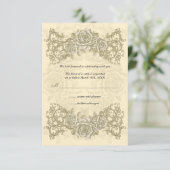 Invitation de réponse de mariage aux roses crème A (Debout devant)