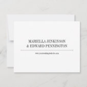 Invitation de réponse de mariage élégante applique (Dos)