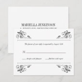 Invitation de réponse de mariage élégante applique (Devant / Derrière)