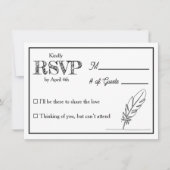 Invitation de réponse de mariage et menu de dîner (Devant)