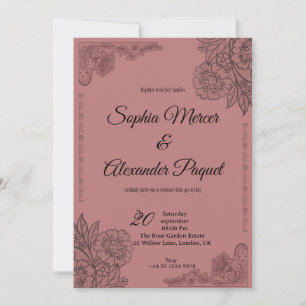 Invitation de réponse de mariage floral élégant