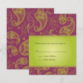 Invitation de réponse de mariage Paisley Dreams (Devant / Derrière)