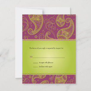 Invitation de réponse de mariage Paisley Dreams