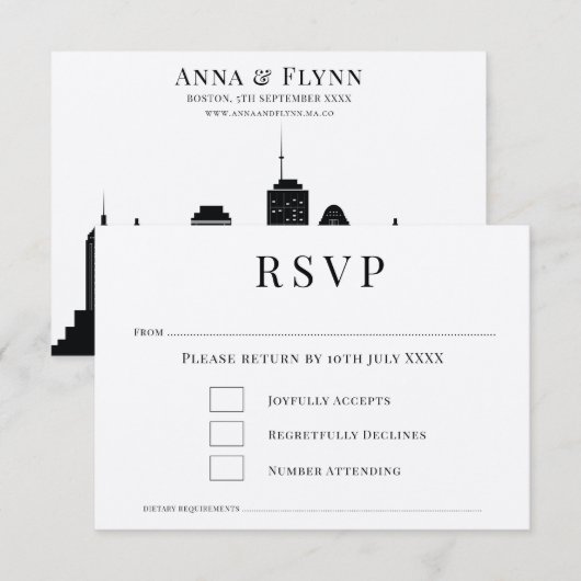 Invitation de réponse de mariage pour la vue panor (Devant / Derrière)