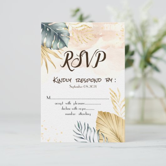 Invitation de réponse de mariage sur la plage aux  (Debout devant)