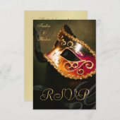 Invitation de réponse pour Masque de Mascarade à T (Devant / Derrière)