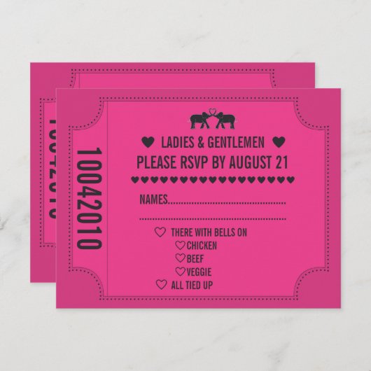 Invitation de réponse pour un billet de carnaval (Devant / Derrière)