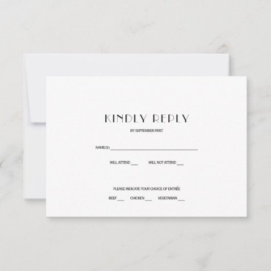 Invitation de réponse RSVP de mariage de bande de  (Devant)