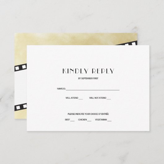 Invitation de réponse RSVP de mariage de bande de  (Devant / Derrière)