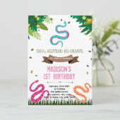 Invitation de reptile d'anniversaire de la petite (Debout devant)