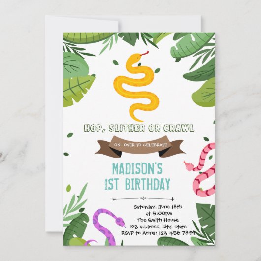 Invitation de reptile de serpent (Devant)