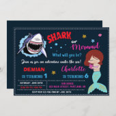 Invitation de requin ou sirène 1er Premier anniver (Devant / Derrière)