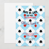 Invitation de retour de carte d'Alice au pays des  (Devant / Derrière)