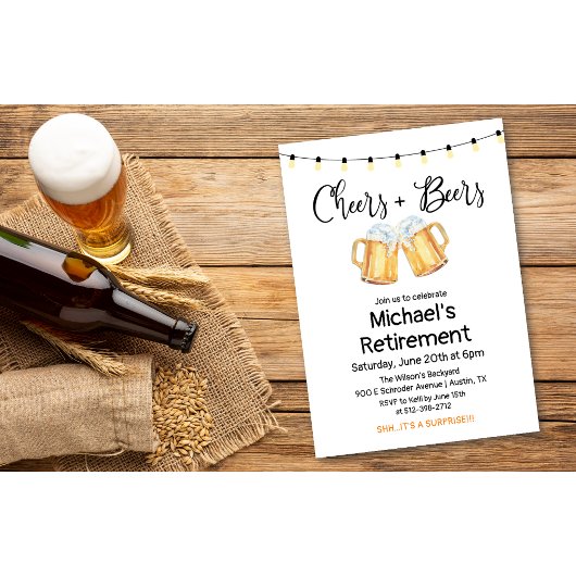 Invitation de retraite Cheers and Beers