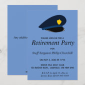 Invitation de retraite de chapeau d'agent de polic (Devant / Derrière)