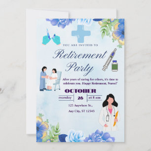 Invitation de retraite de fête pour infirmière à m