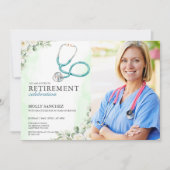Invitation de retraite de médecin infirmière stéth (Devant)