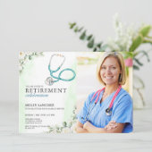 Invitation de retraite de médecin infirmière stéth (Debout devant)