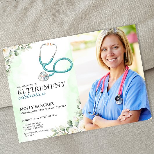 Invitation de retraite de médecin infirmière stéth