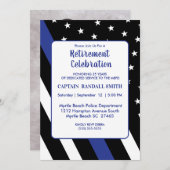 Invitation de retraite de police avec drapeau de l (Devant / Derrière)