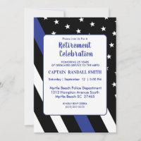 Invitation de retraite de police avec drapeau de l