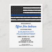Invitation de retraite de police Rustic Thin Blue  (Devant)