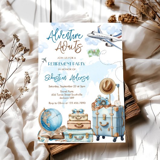 Invitation de retraite de voyage d'aventure attend