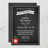 Invitation de retraite d'enseignant au tableau noi (Devant / Derrière)