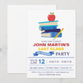 Invitation de retraite d'enseignant avec des livre (Devant / Derrière)