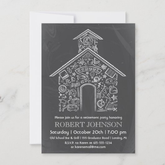 Invitation de retraite d'enseignant de l'école (Devant)