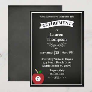 Invitation de retraite d'enseignant sur tableau no