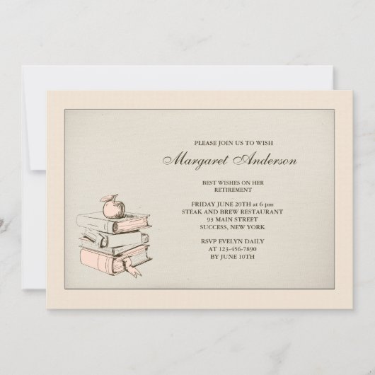 Invitation de retraite des livres du professeur (Devant)