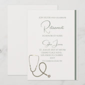 Invitation de retraite d'infirmière – Appel élégan (Devant / Derrière)