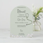 Invitation de retraite d'infirmière Fleurs Stétho (Debout devant)