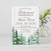 Invitation de retraite en bois rustique d'arbre (Debout devant)