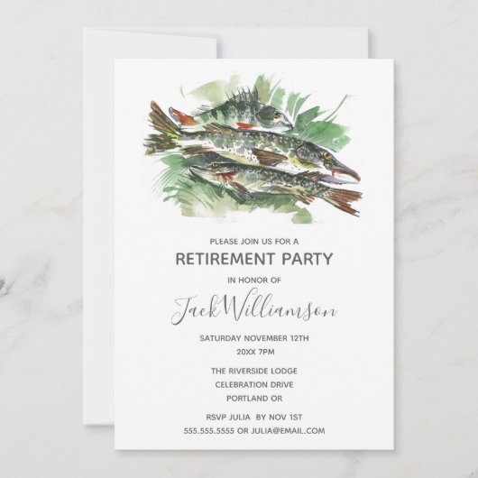 Invitation de retraite Fête de retraite | Pêche (Devant)